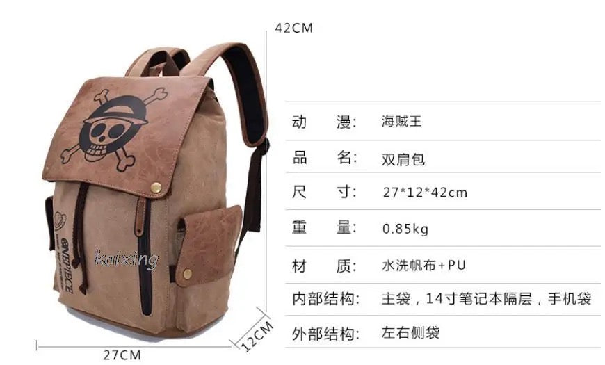 MOCHILA EM COURO NARUTO