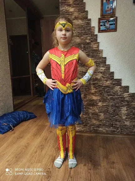 Fantasia Cosplay Infantil Wonder Woman
