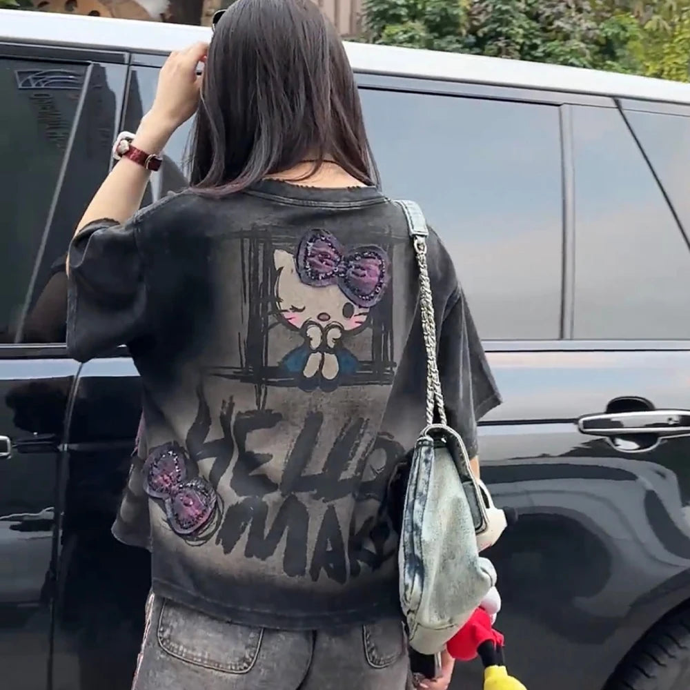Camiseta Hello Kitty Kawaii Grunge