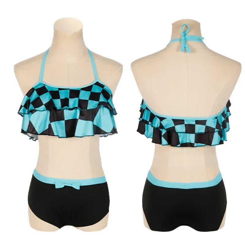 Biquíni Infantil Waves, Demon Slayer + Chaveiro (Brinde)