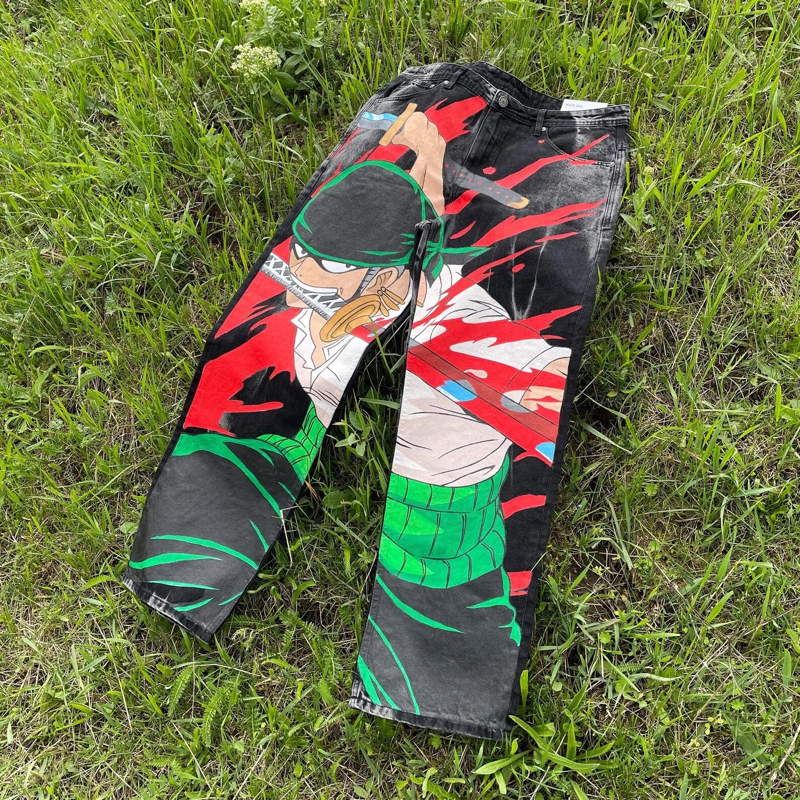 Calça Jeans Zoro’s Blade, One Piece