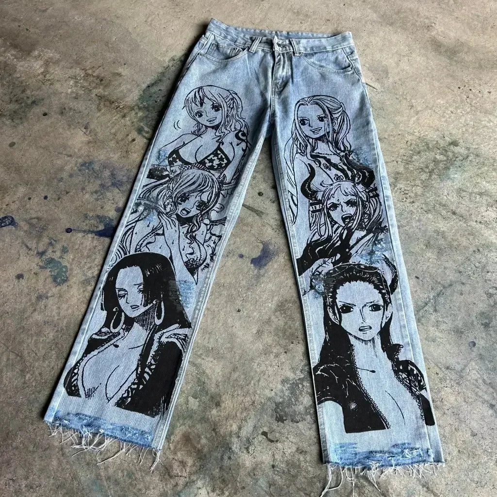 Calça Jeans One Piece: Grand Line Vibes