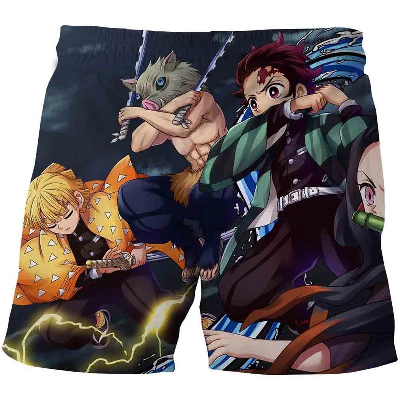 Shorts Adulto e Infantil Oni Hunter, Demon Slayer