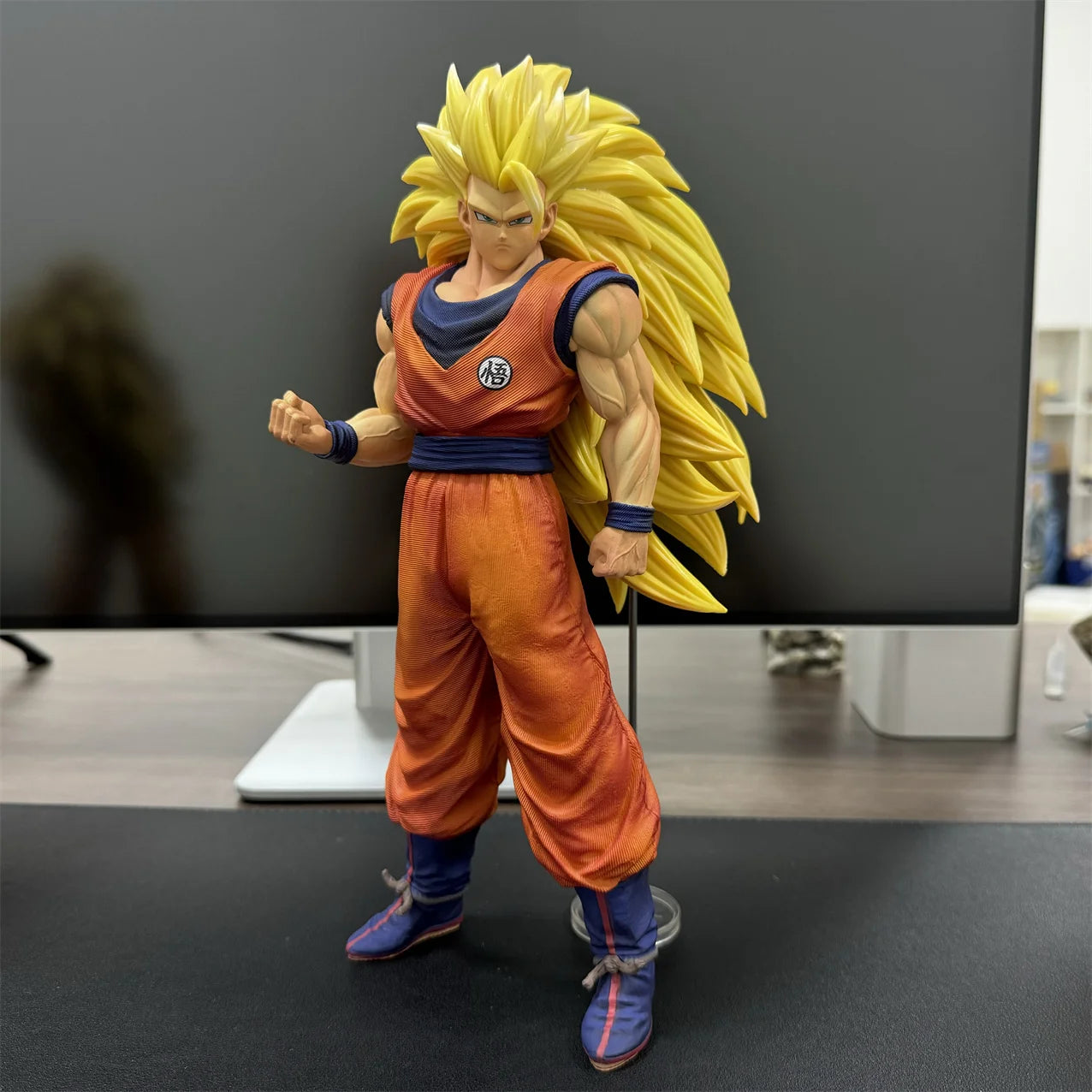 Boneco Dragon Ball Z Goku SSJ3, Estátua Super Saiyan 3 30cm