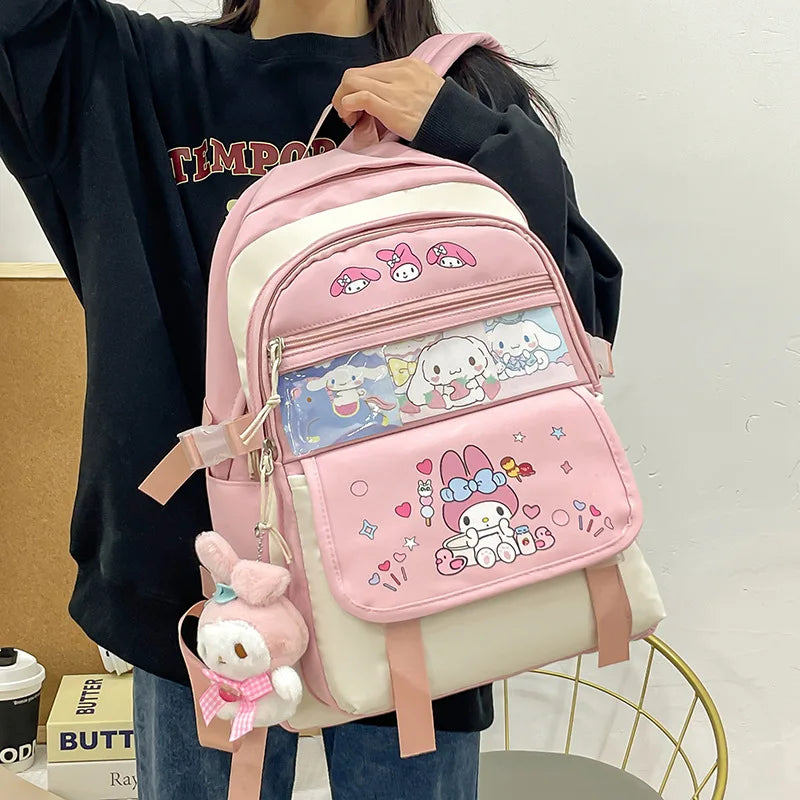 Mochila Kawaii Sanrio – Cinnamoroll, Kuromi e My Melody