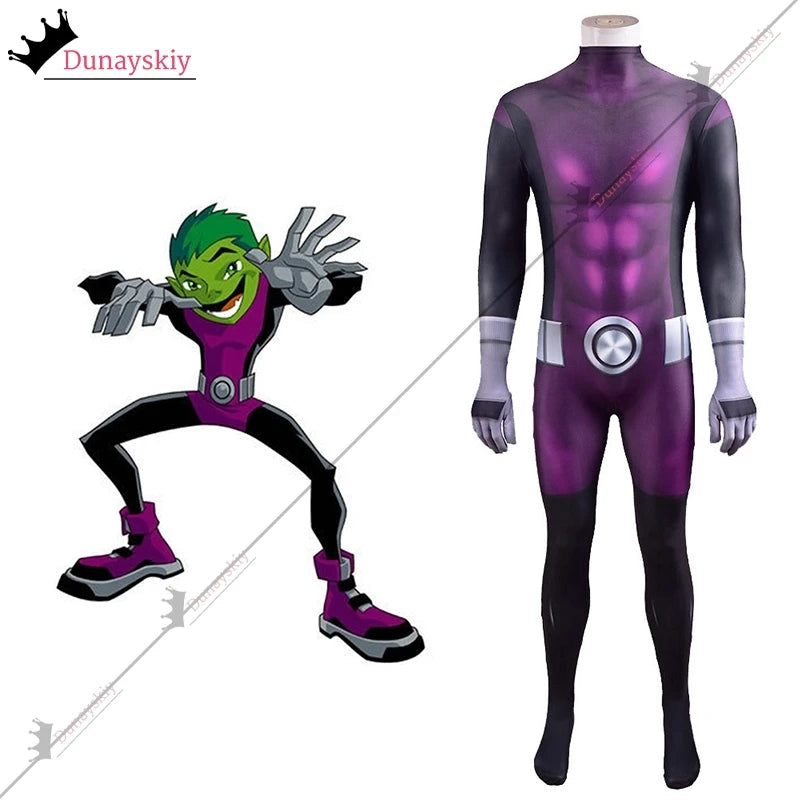 Fantasia Cosplay Mutano Beastboy, Jovens Titãs