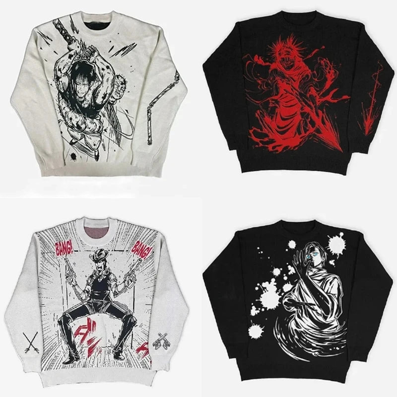 Suéter Oversized Mangá Harajuku Streetwear
