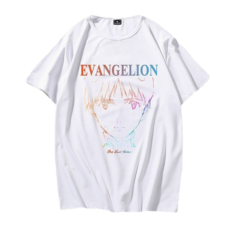 Camisa Evangelion Minimalist Rainbow