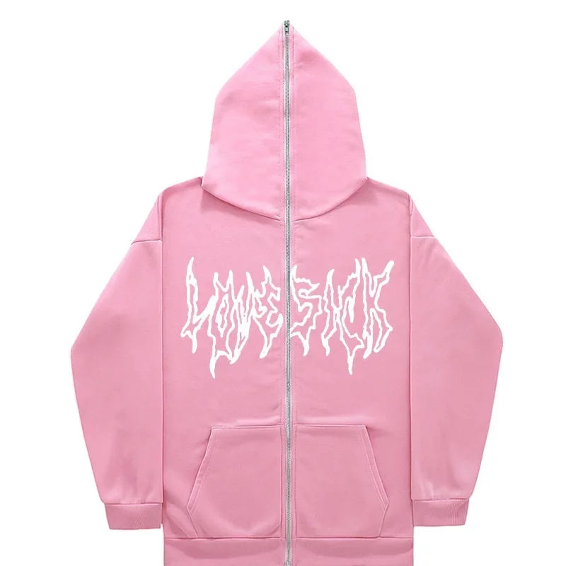 Moletom Zíper Lovesick, Street Gótico