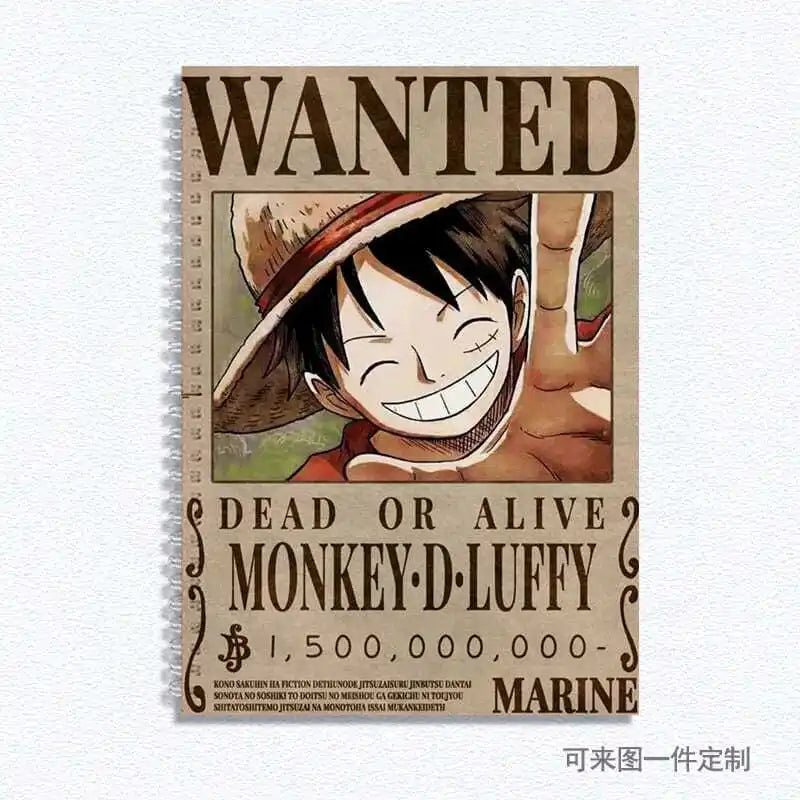 Caderno A5 de Desenho One Piece - Edição Especial Wanted