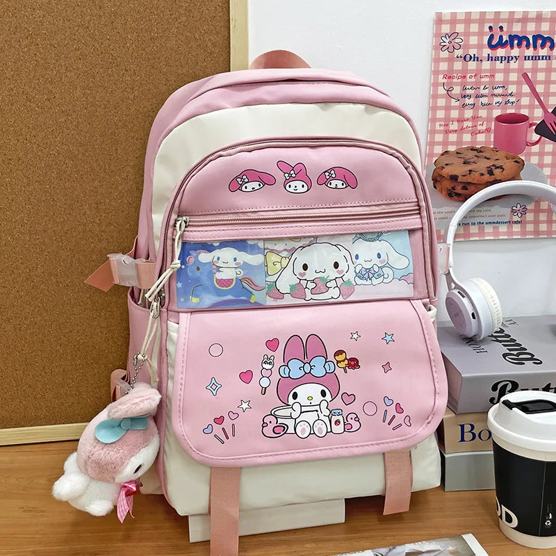 Mochila Kawaii Sanrio – Cinnamoroll, Kuromi e My Melody