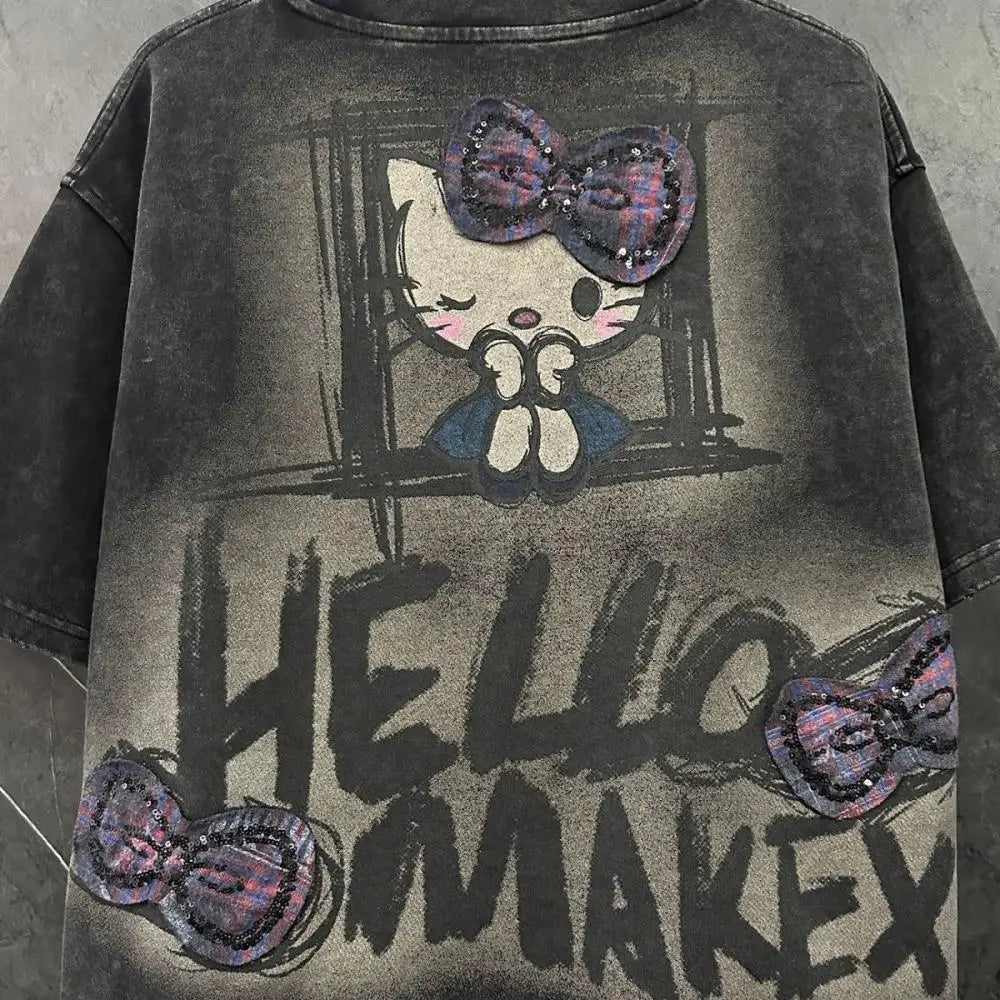 Camiseta Hello Kitty Kawaii Grunge