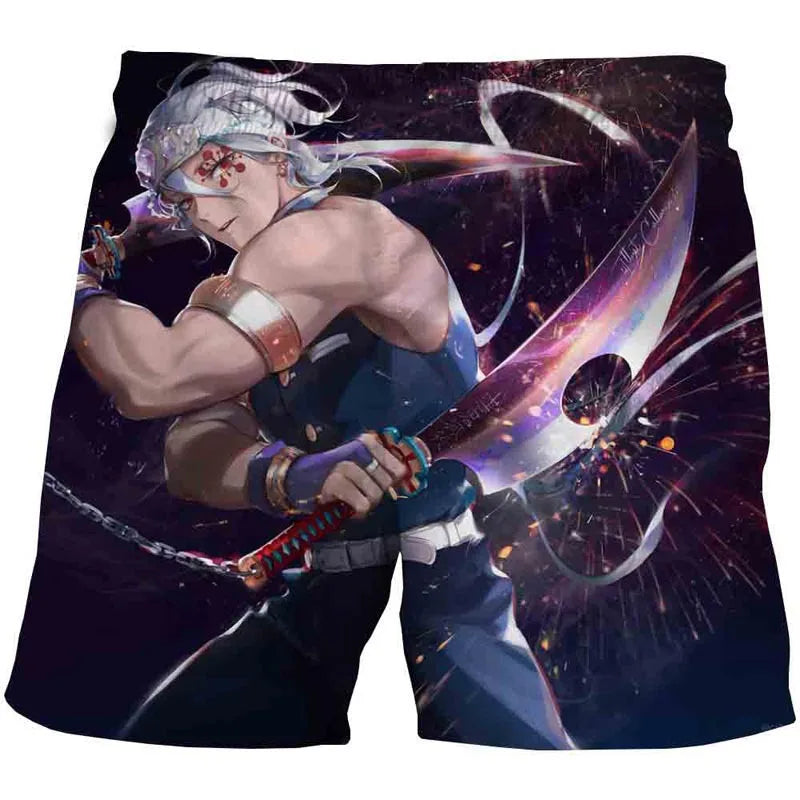 Shorts Adulto e Infantil Oni Hunter, Demon Slayer