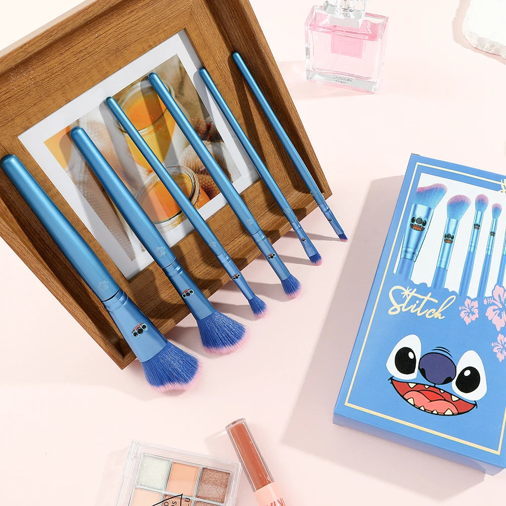 Kit de Pincéis Disney Stitch, 6 Peças Kawaii para Maquiagem
