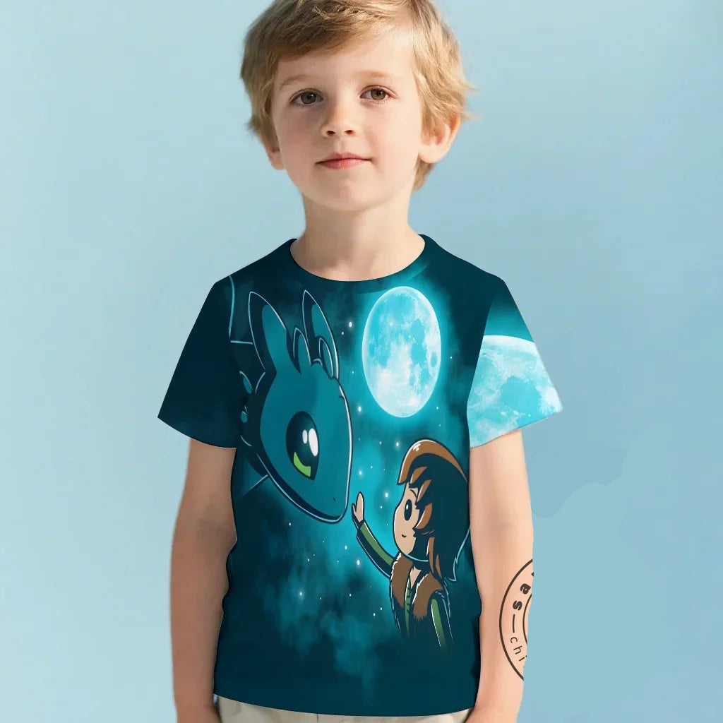 Camiseta Infantil Banguela e Soluço 3D