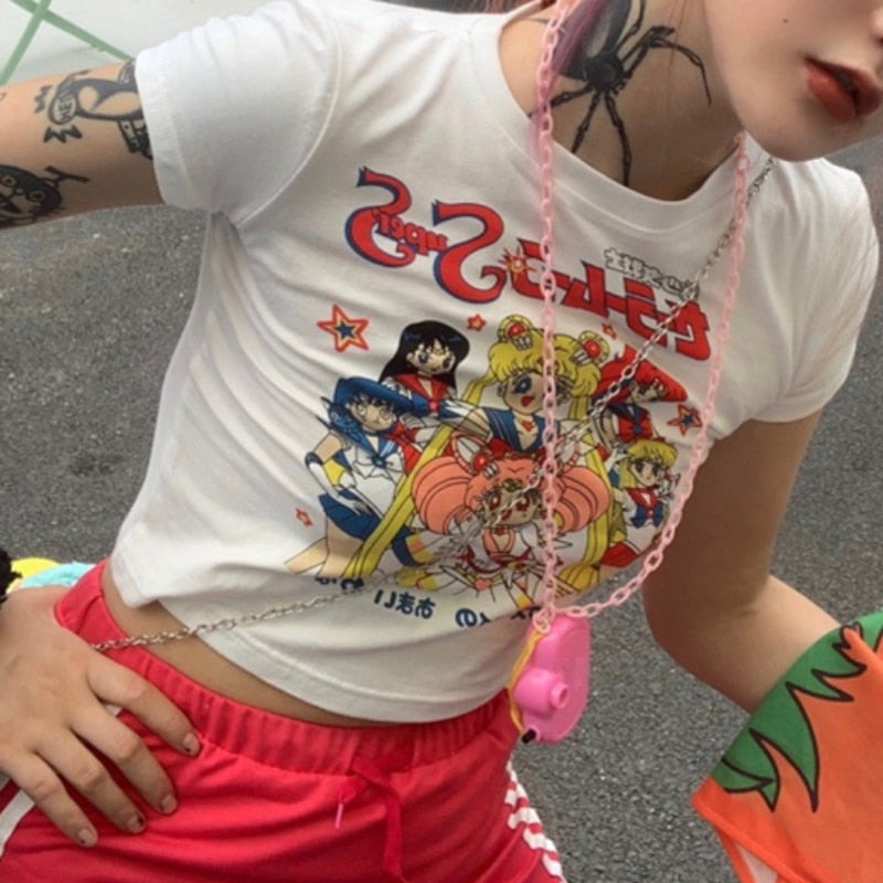 Cropped Camiseta Sailor Moon Super S, Estilo 90s