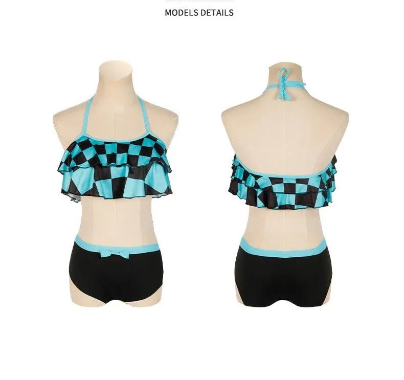 Biquíni Infantil Waves, Demon Slayer + Chaveiro (Brinde)