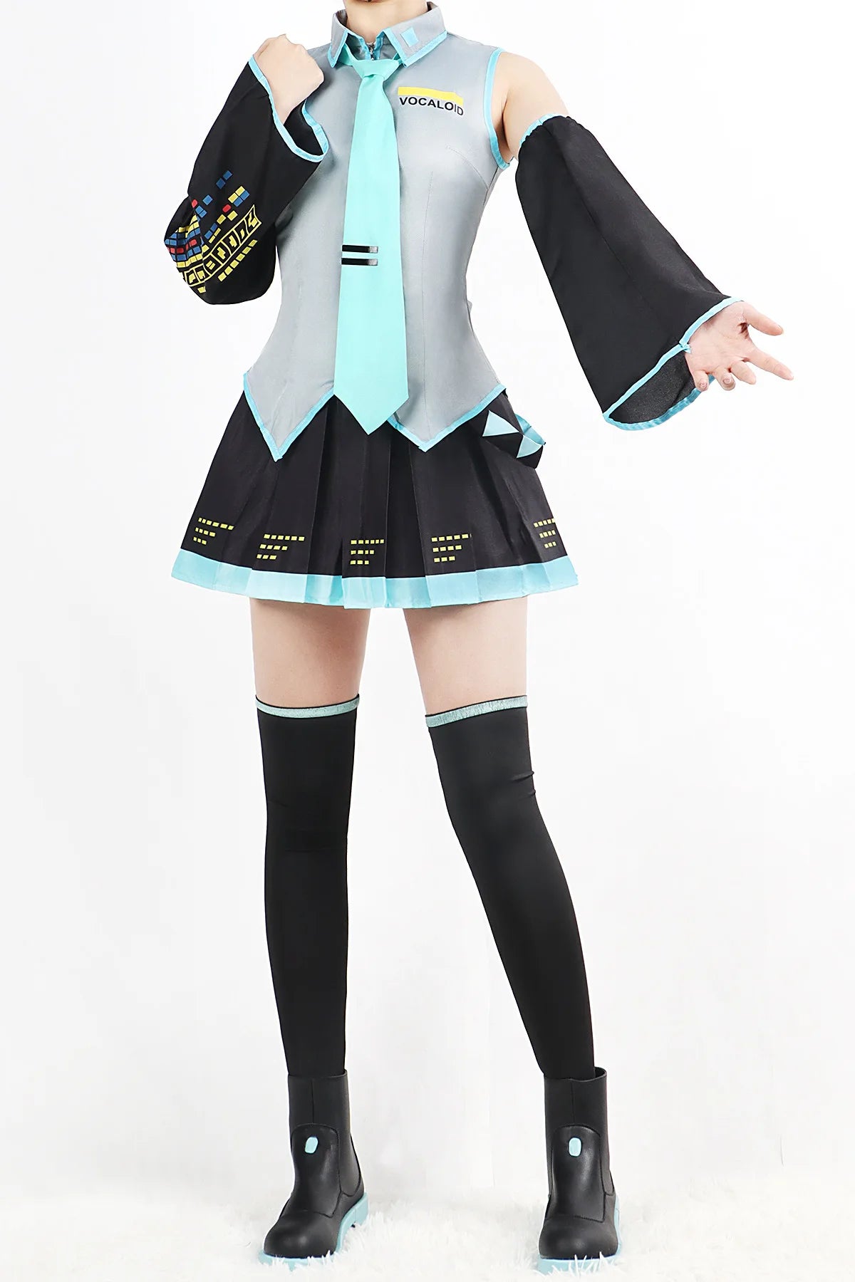 Fantasia Cosplay Adulto e Infantil Hatsune Miku Blue