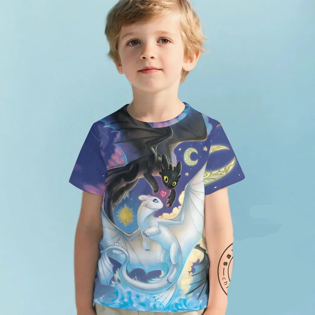 Camiseta Infantil Banguela e Soluço 3D