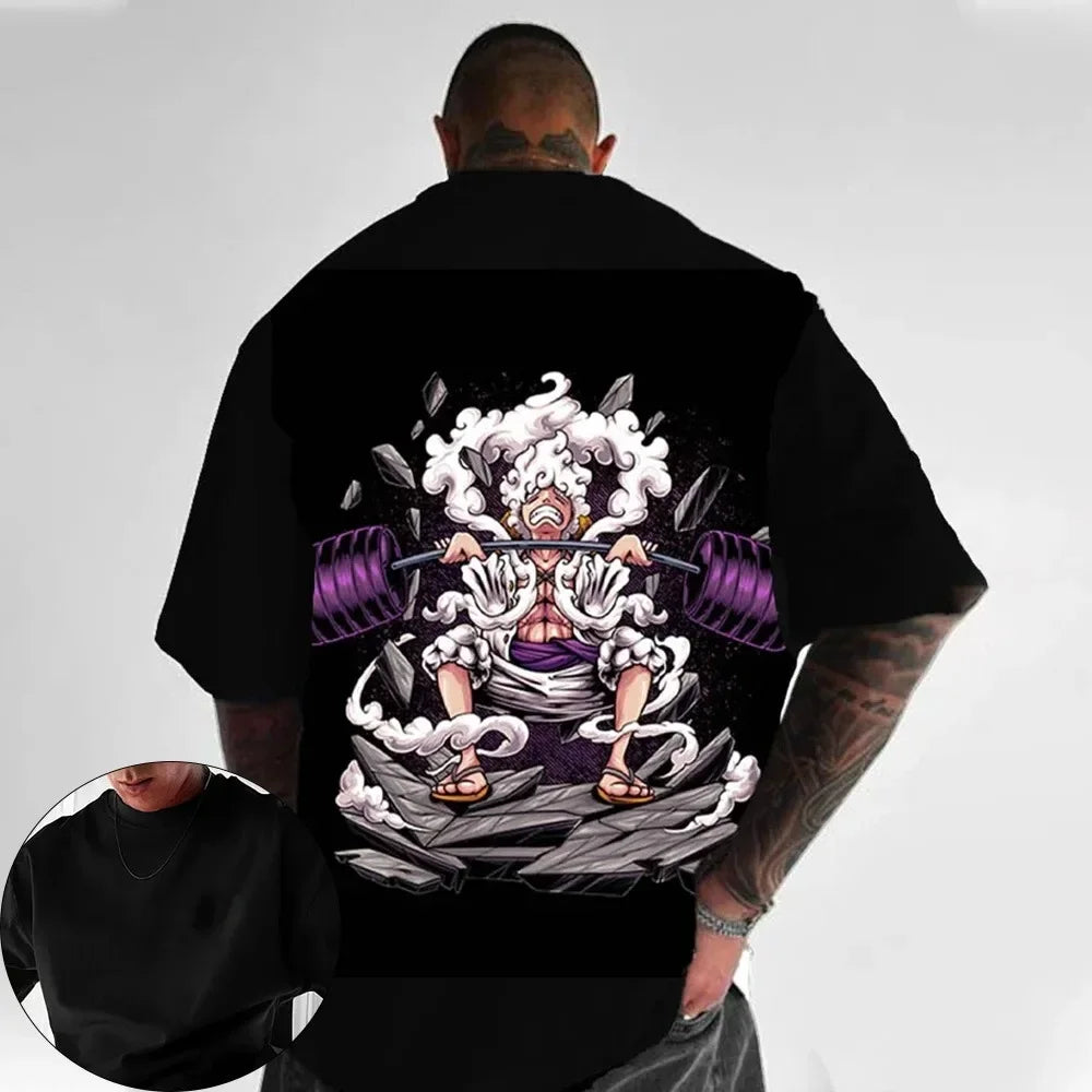 Camiseta Oversized Luffy Mode, Gear 5 Beast