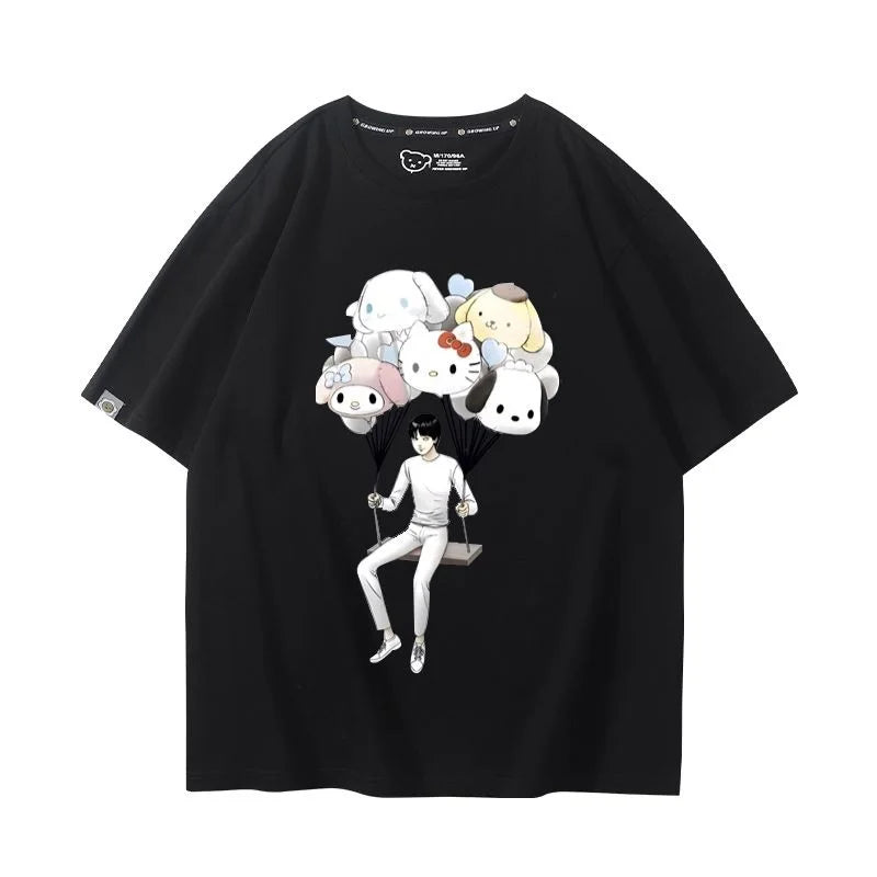 Camiseta Hello Kitty x Tomie Kawakami – Estilo Sanrio Meets Junji Ito