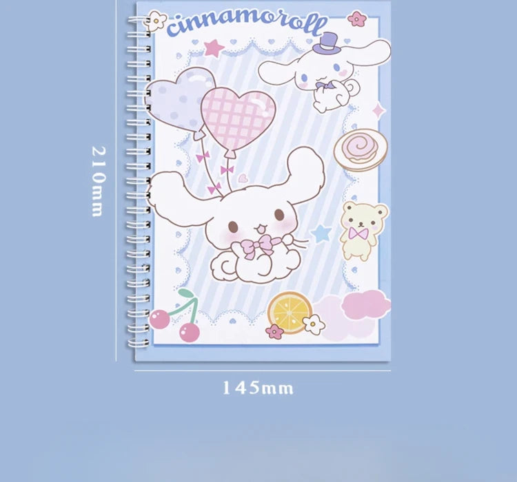 Caderneta A5 Sanrio: Kuromi, Cinnamoroll e Amigos