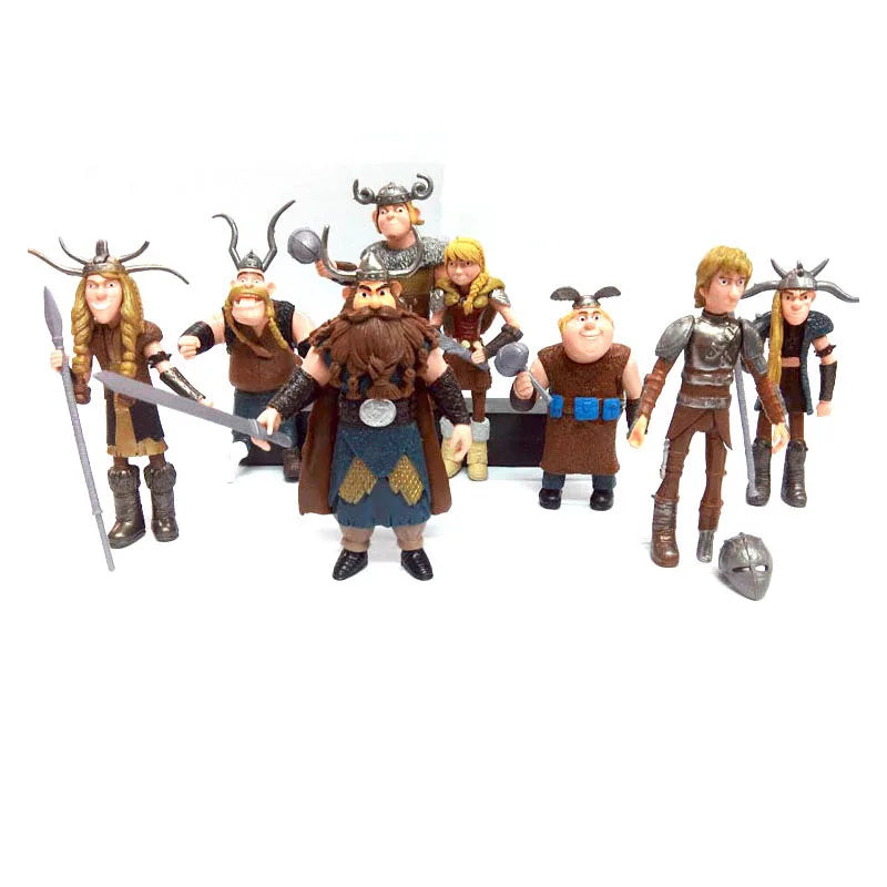 Kit 8 Bonecos Viking – Como Treinar o Seu Dragão (Heróis de Berk)