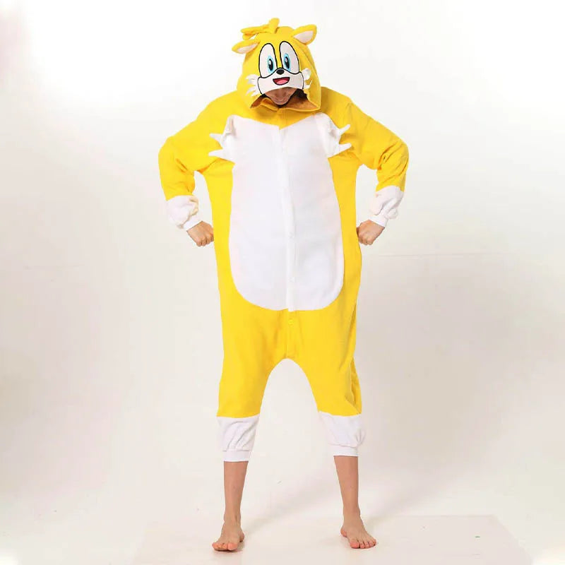 Pijama Cosplay Adulto e Infantil Sonic Kigurumi