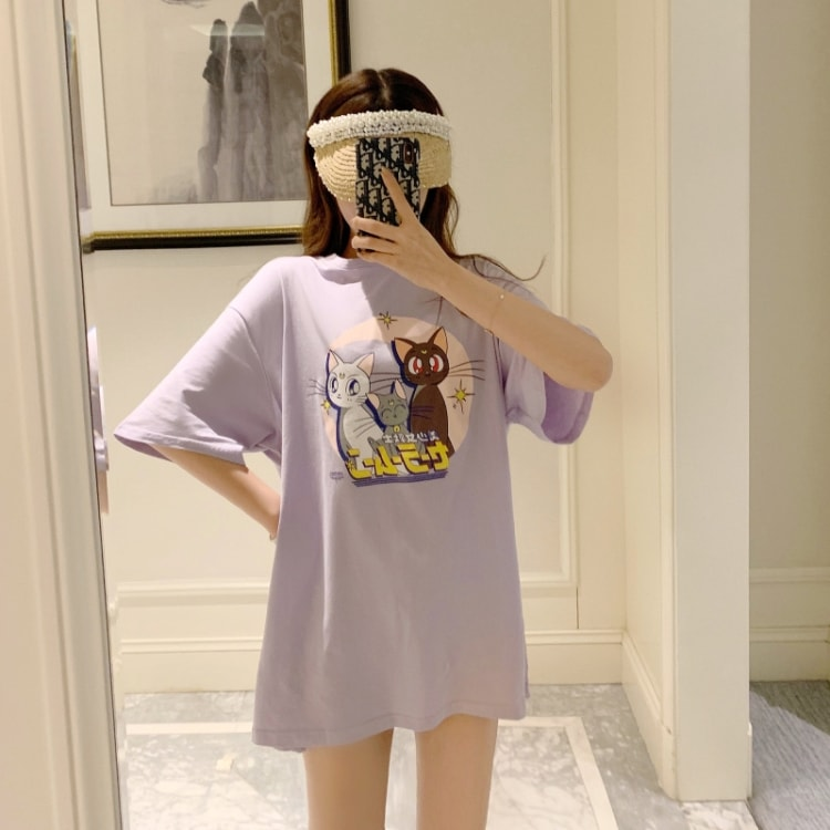 Camiseta Oversized Sailor Cats