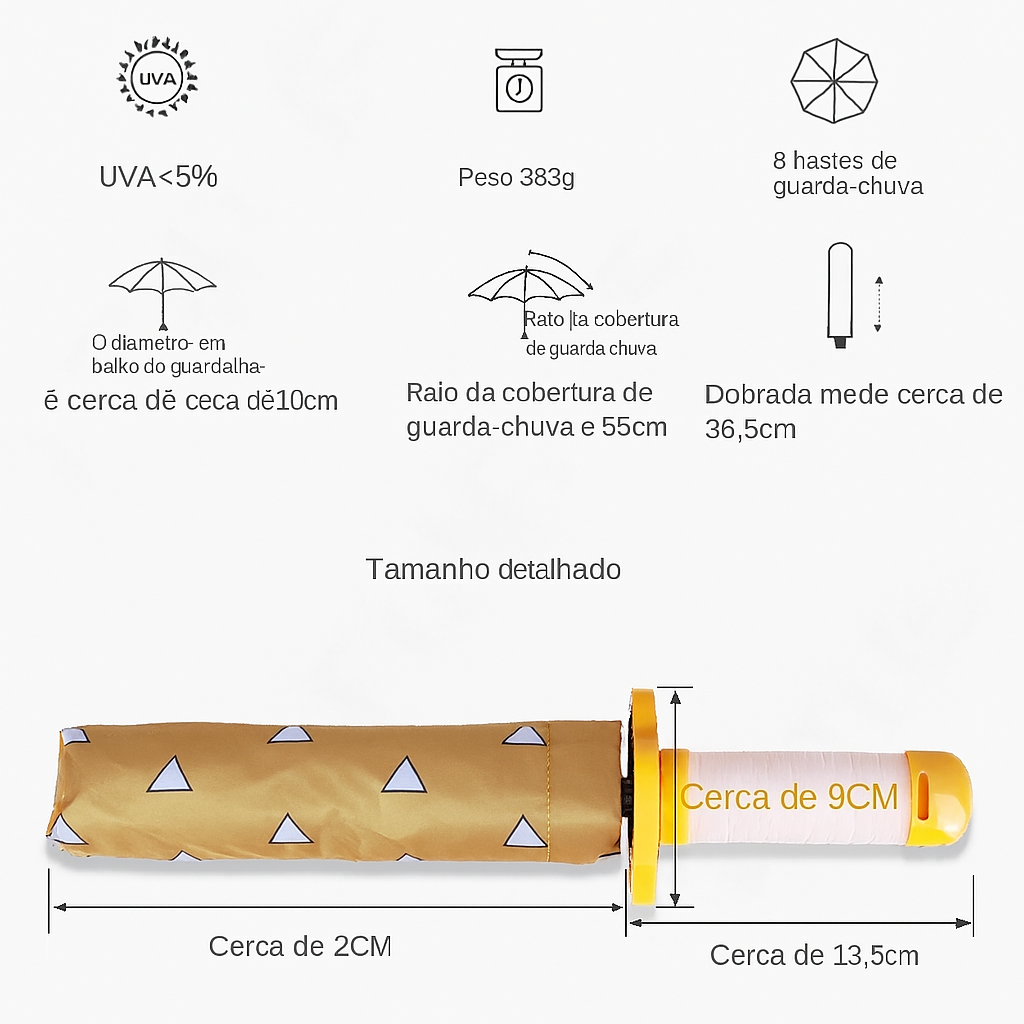 Guarda-Chuva Espada Nichirin, Demon Slayer (Kimetsu no Yaiba)