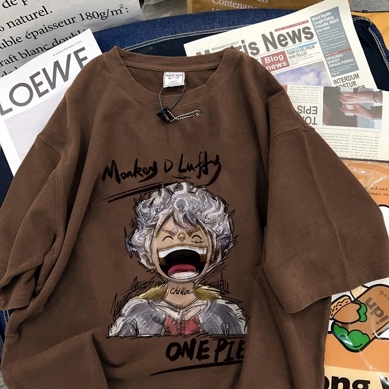 Camiseta Oversized Monkey D. Luffy, Gear 5 Sketch