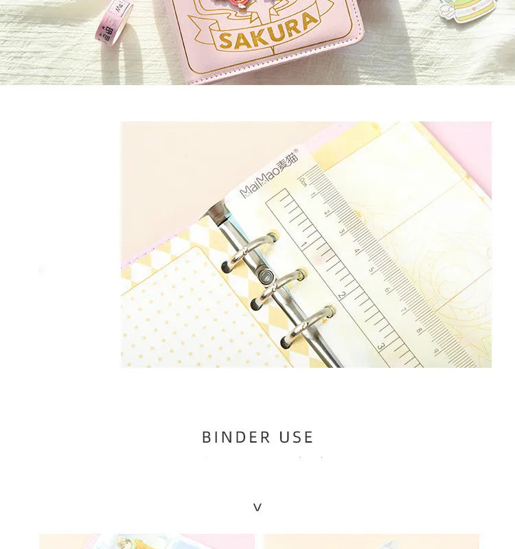Caderneta Cardcaptor Sakura, Diário e Planner com Espiral Rosa e Acessórios