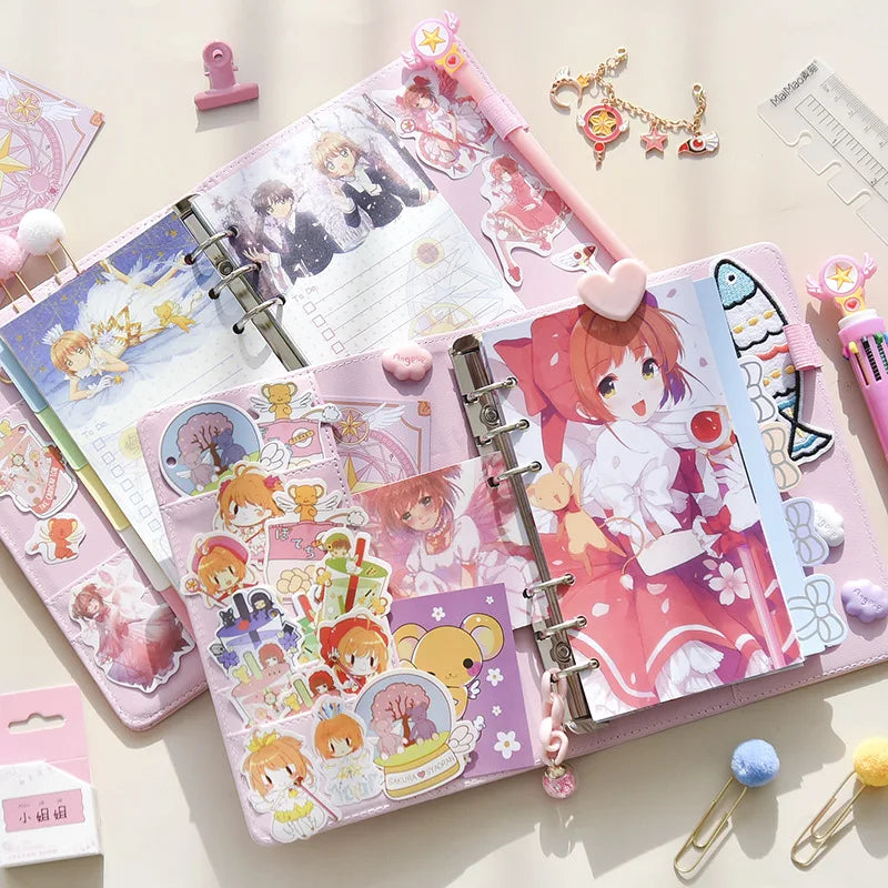 Caderneta Cardcaptor Sakura, Diário e Planner com Espiral Rosa e Acessórios