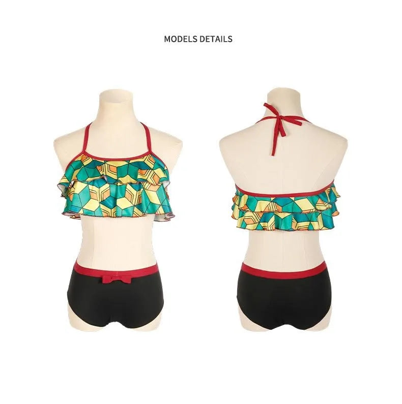 Biquíni Infantil Waves, Demon Slayer + Chaveiro (Brinde)