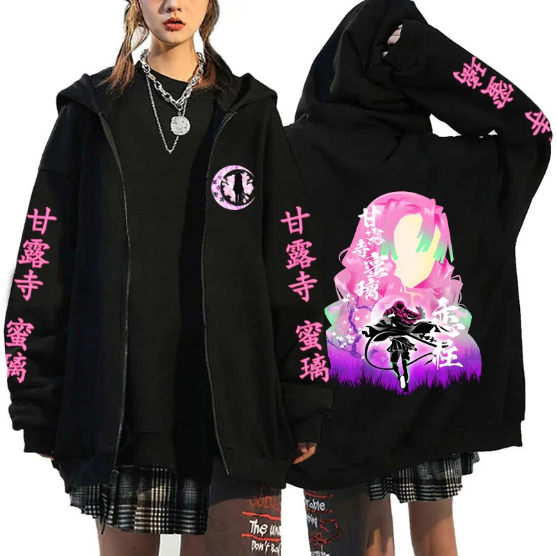 Moletom Zíper Kanroji Mitsuri, Kimetsu no Yaiba