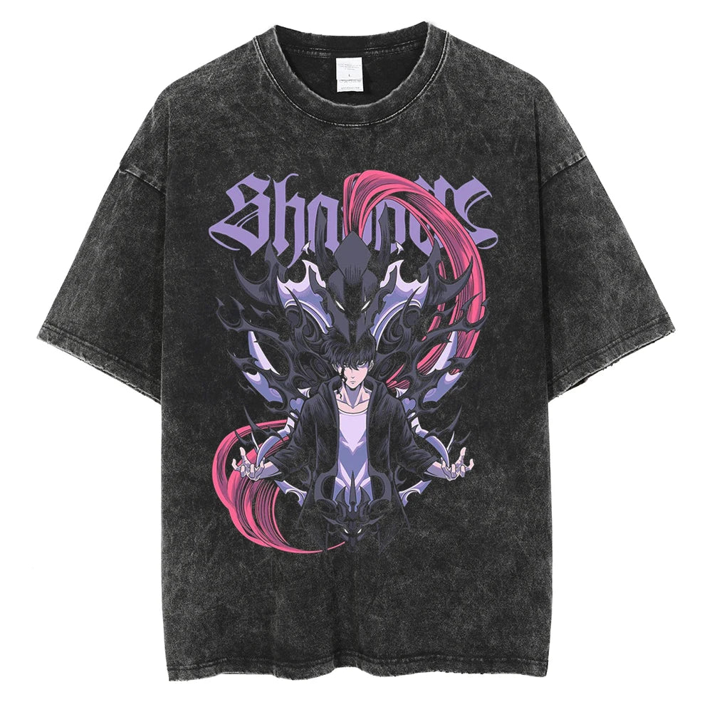 Camiseta Shadow Style, Vintage Solo Leveling