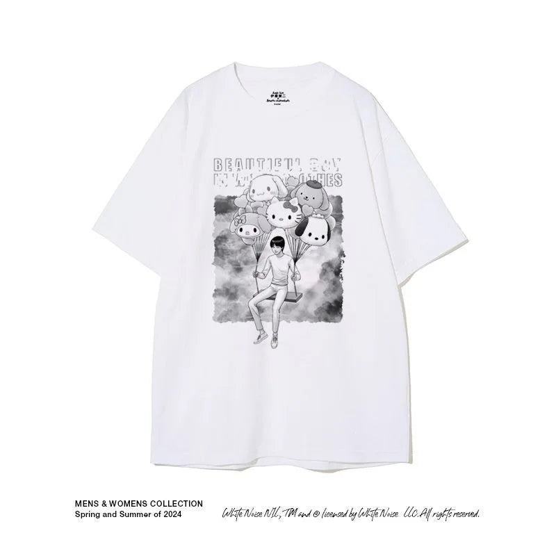 Camiseta Hello Kitty x Tomie Kawakami – Estilo Sanrio Meets Junji Ito