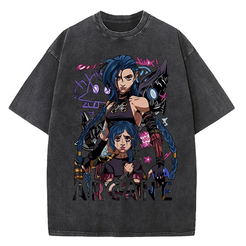 Camiseta Oversized Jinx Insana, Arcane