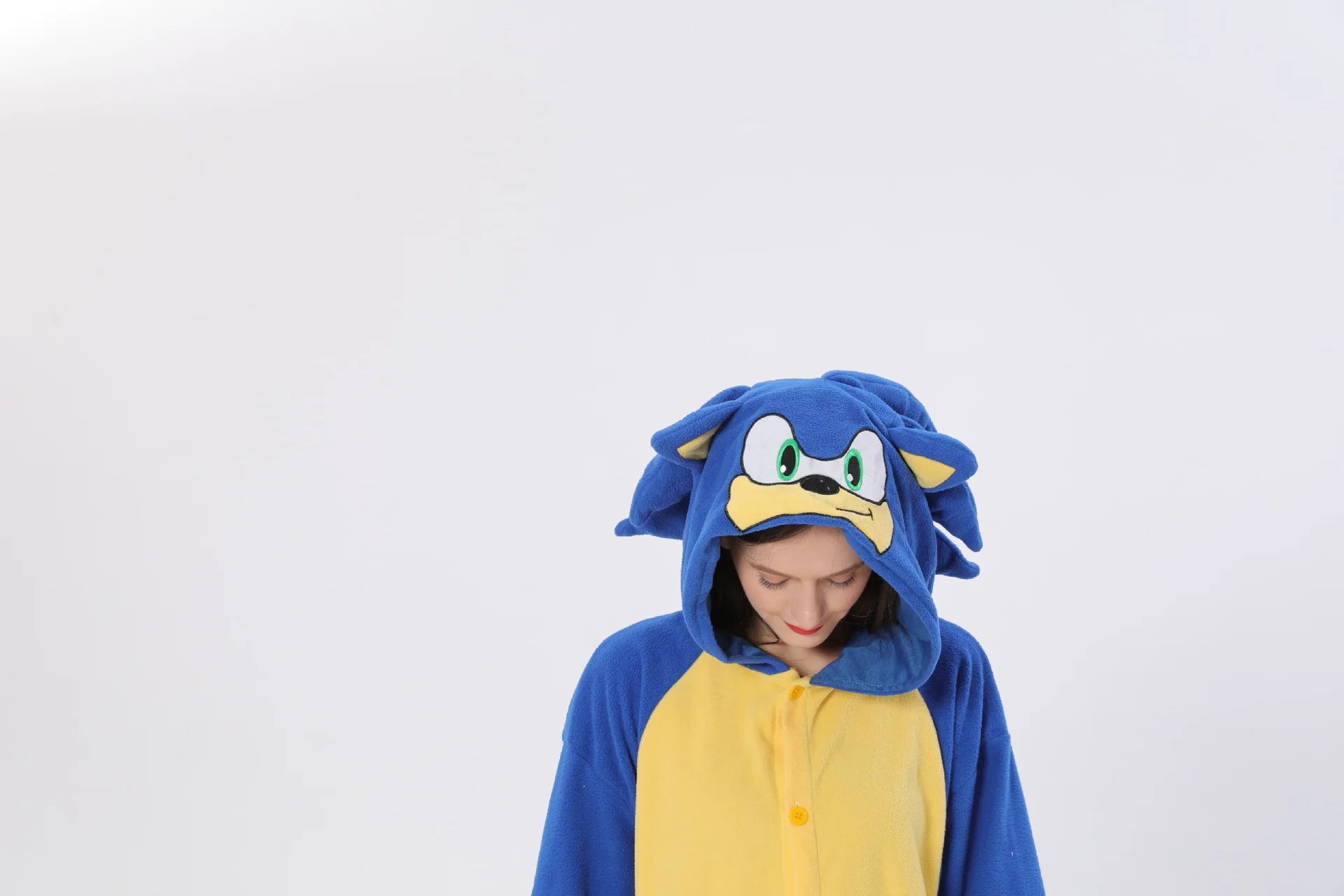Pijama Cosplay Adulto e Infantil Sonic Kigurumi