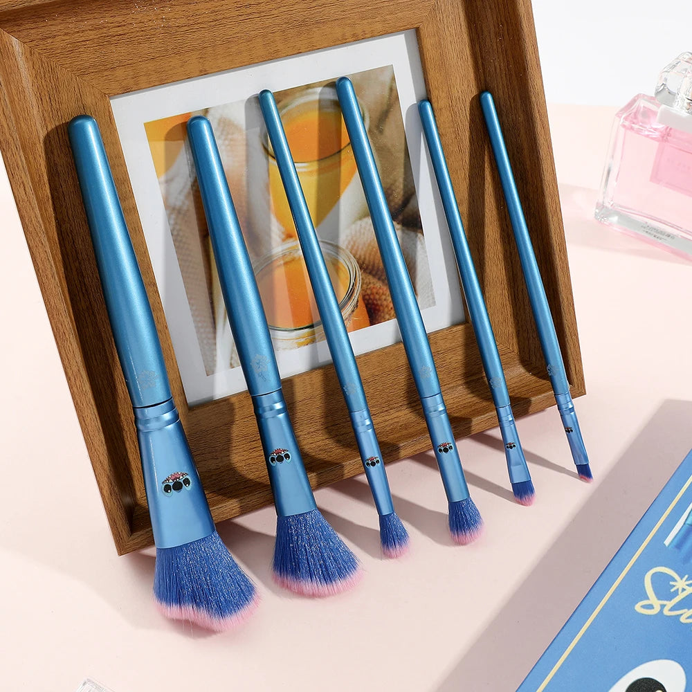 Kit de Pincéis Disney Stitch, 6 Peças Kawaii para Maquiagem