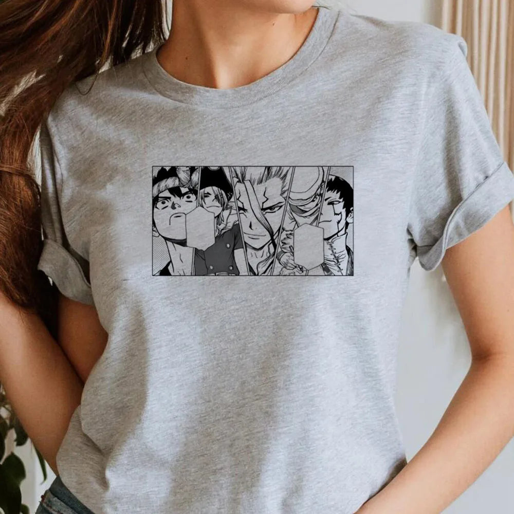 Camiseta Dr. Stone - Streetwear Pastel Psychedelic