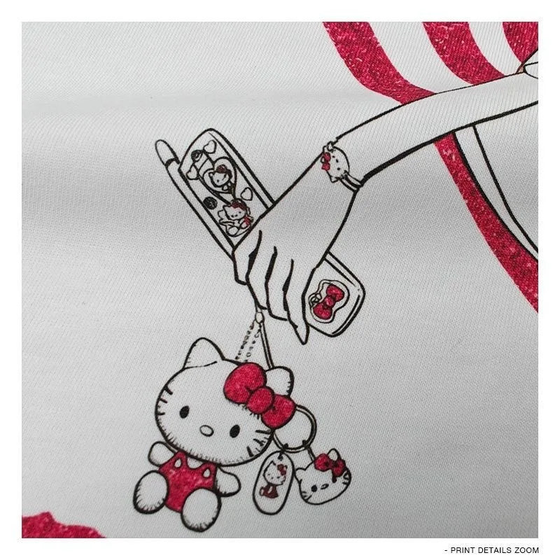 Camiseta Hello Kitty x Tomie Kawakami – Estilo Sanrio Meets Junji Ito