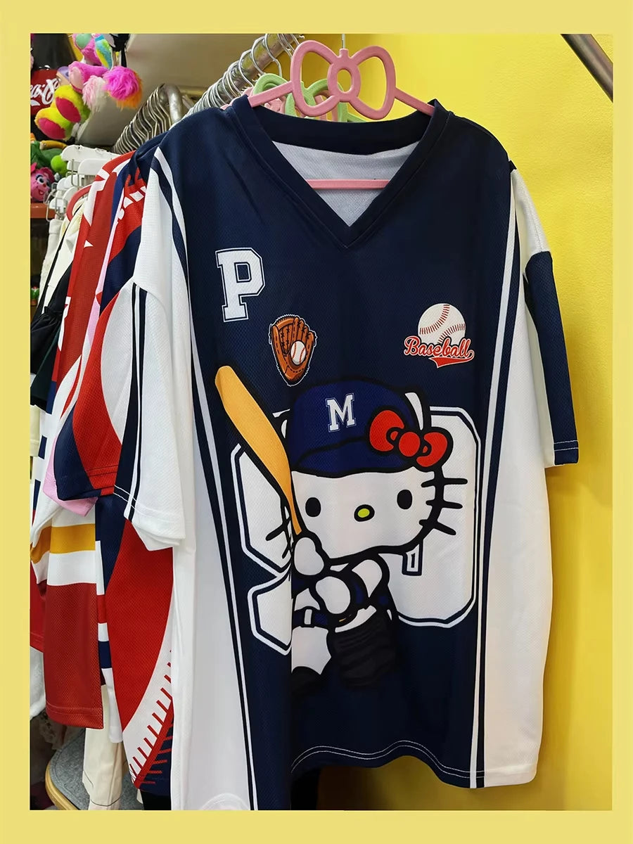 Camiseta Oversized Adulto e Infantil Hello Kitty Esporte Club