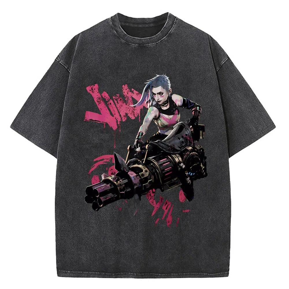 Camiseta Oversized Jinx Insana, Arcane