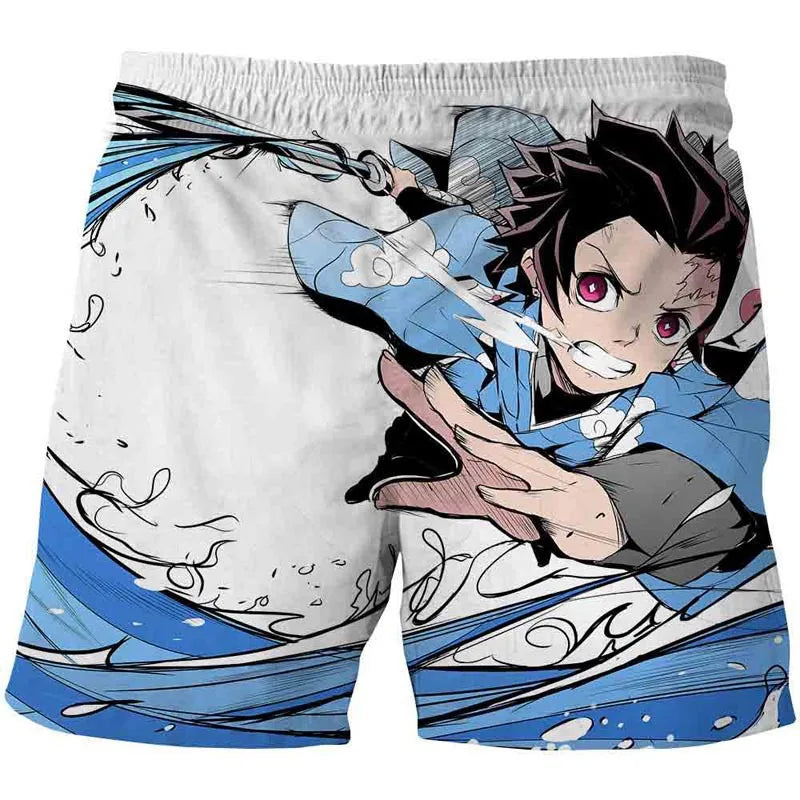 Shorts Adulto e Infantil Oni Hunter, Demon Slayer