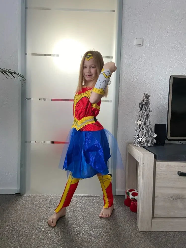 Fantasia Cosplay Infantil Wonder Woman