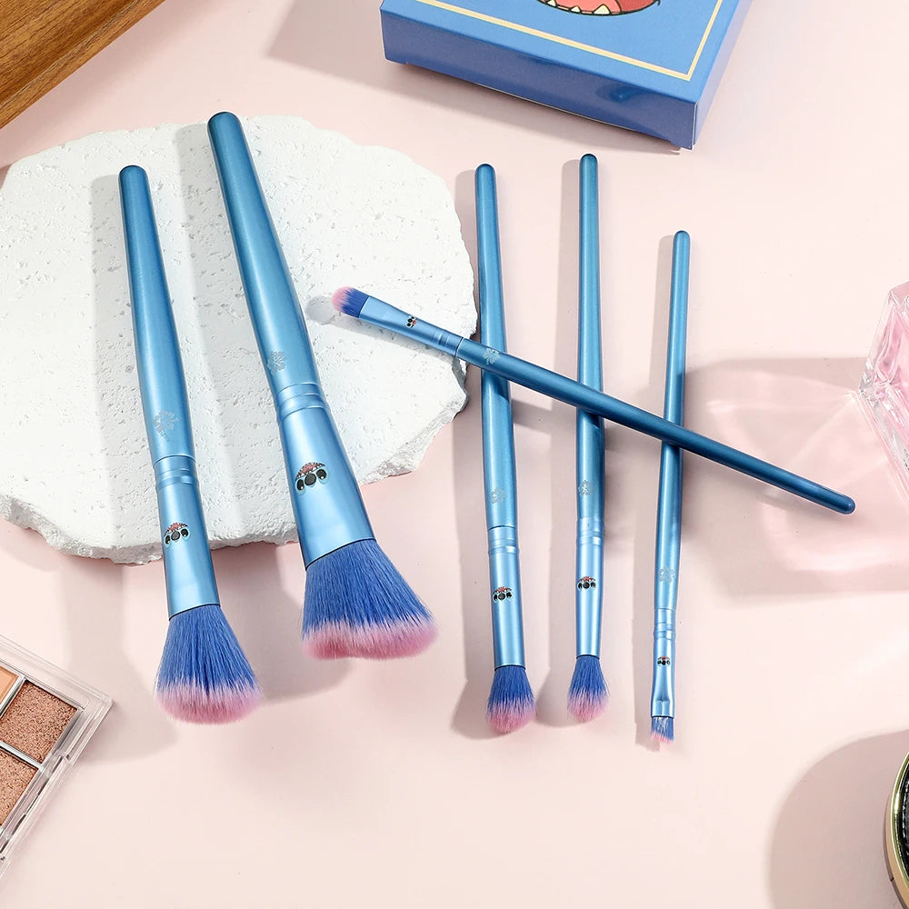 Kit de Pincéis Disney Stitch, 6 Peças Kawaii para Maquiagem