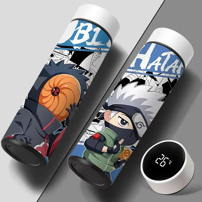 GARRAFA TÉRMICA NARUTO COM TEMPERATURA DIGITAL