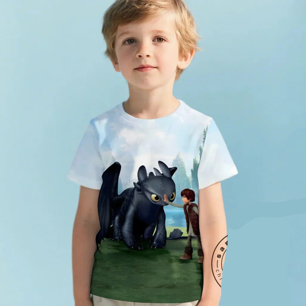 Camiseta Infantil Banguela e Soluço 3D