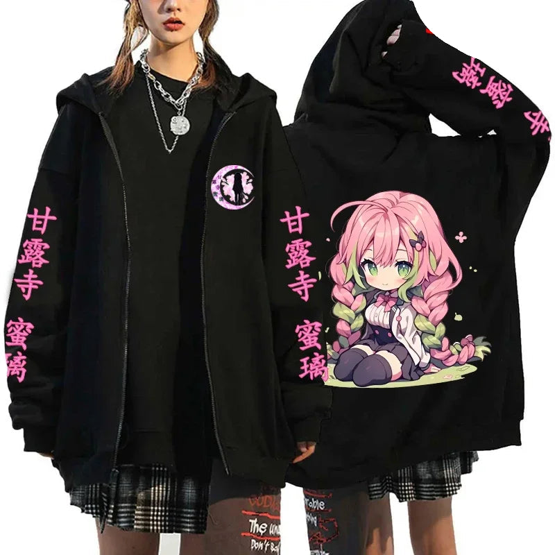 Moletom Zíper Kanroji Mitsuri, Kimetsu no Yaiba